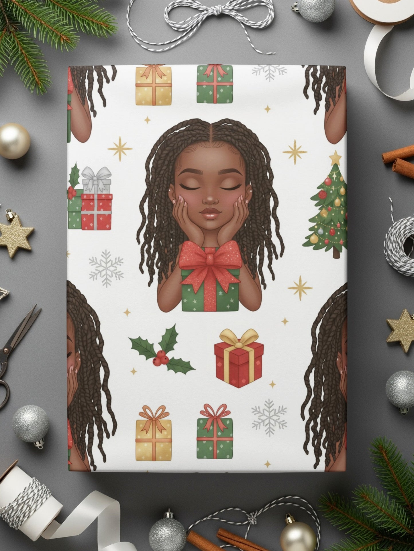Festive Christmas Gift Wrapping Paper for Holidays
